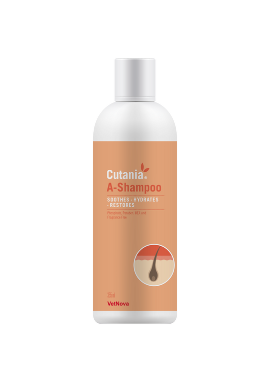 Champú Dermatológico para perros, gatos y caballos. Sin fragancia, con Efecto Calmante, Queratolítico, Hidratante