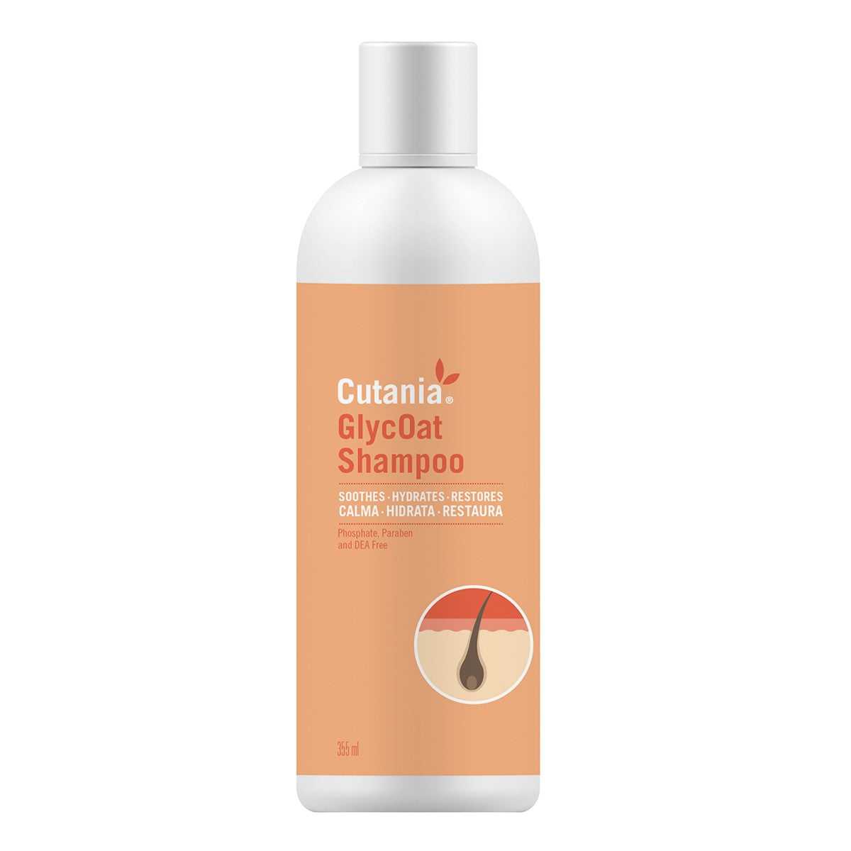 CUTANIA_GlycOatShampoo355ml hidratante, restaurador