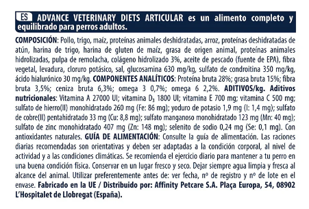 ALIMENTO ESPECIAL PARA LAS ARTICULACIONES DE PERROS 12 KG.