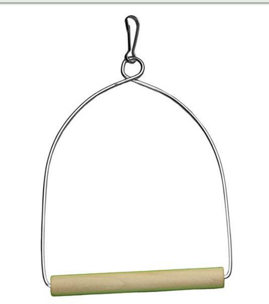 Columpio metal madera para aves, loros