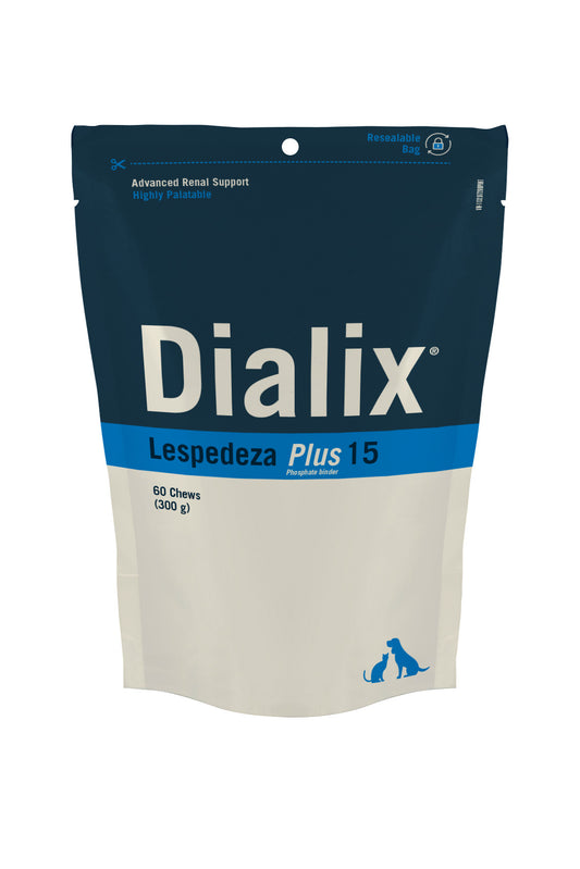 DIALIX® Lespedeza Plus 15 suplemento  enriquecido  para la función renal en  perros y gatos