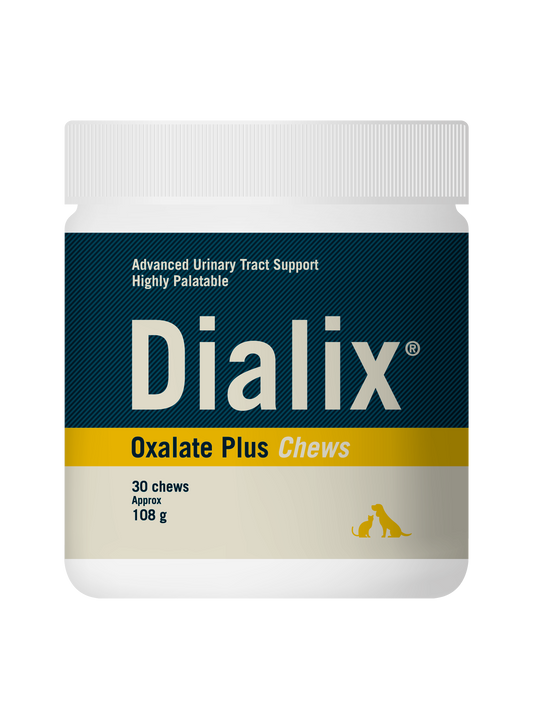 DIALIX® Oxalate Plus 30 Chews Suplemento con propiedades alcalinizantes para el tracto urinario e perros y gatos