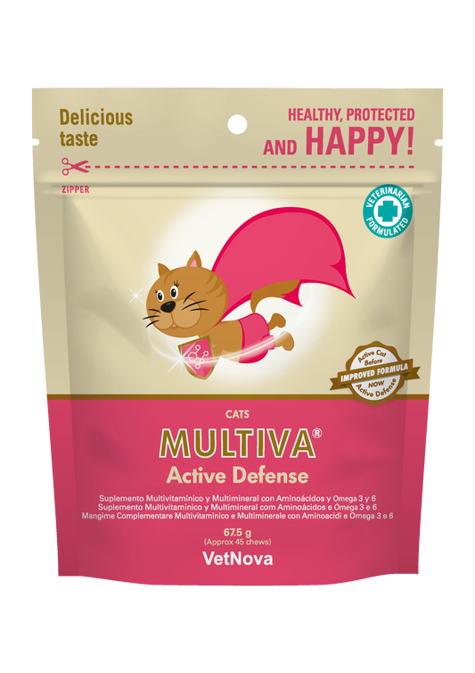 Suplemento multivitamínico y multimineral para gatos MULTIVA_ActiveDefense | salud y bienestar gatos-Bolypets