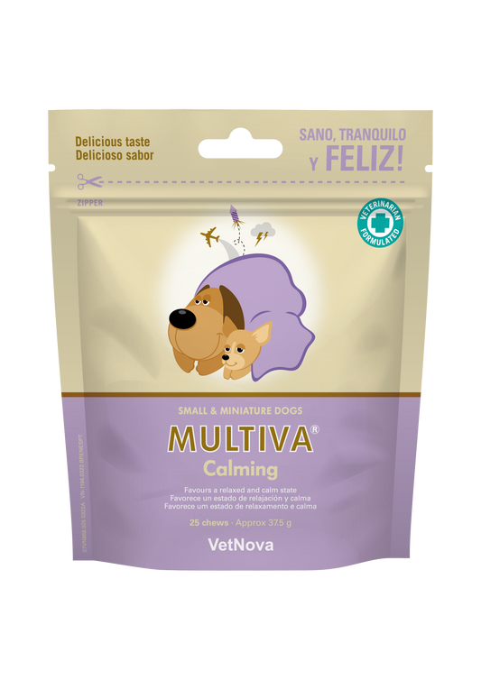 MULTIVA_CalmingSmall_MinitureDogs Suplemento Completo que ayuda a tranquilizar y promover la Calma