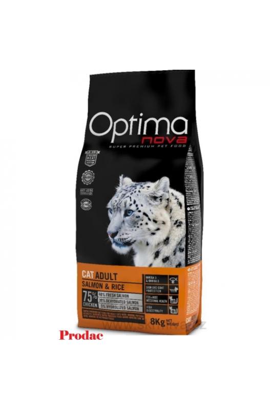 OPTIMA NOVA CAT ADULT SALMON ARROZ 8 KG.