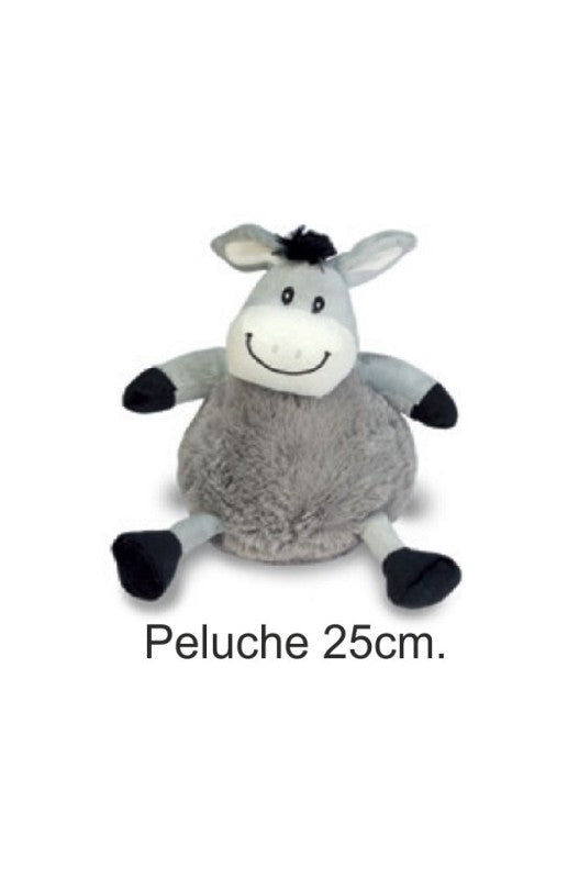 Peluche gris en forma de burro de 25 cm. para todo tipo de perros.