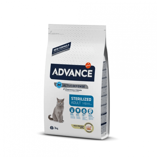 Alimentos premium indicado para gatos esterilizados que: Ayuda a prevenir la obesidad en los gatos esterilizados: A través de su reducido nivel de energía metabolizable, un alto contenido de fibra para promover la saciedad, altos niveles de proteínas y niveles moderados de grasa para ayudar a mantener la masa muscular