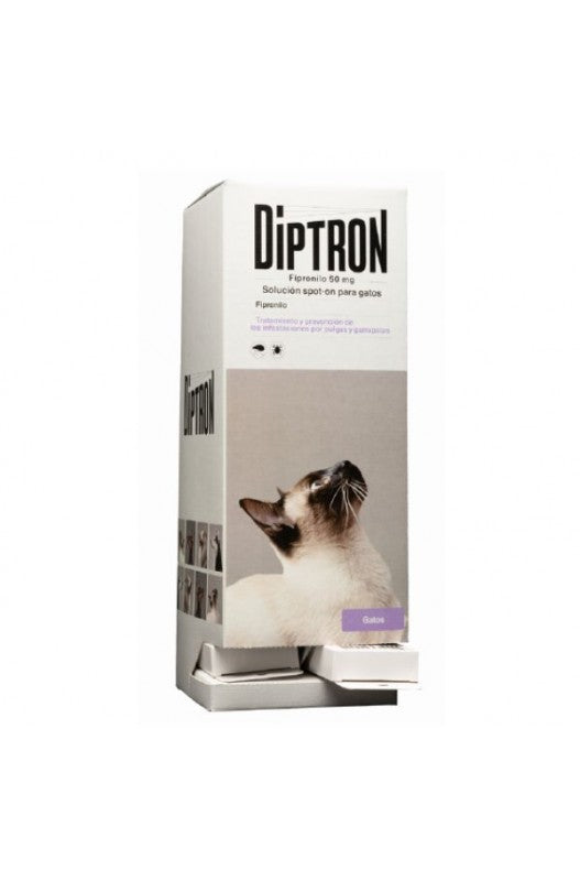  ANTIPARASITARIO SPOT-ON PARA GATOS DIPTRON® con Fipronilo 50 mg 