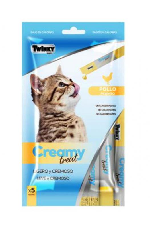  Snack Crema con Pollo 5x15 g para Gatos es un premio húmedo y cremoso especialmente diseñado para consentir a los gatos con un sabor delicioso y nutritivo. 