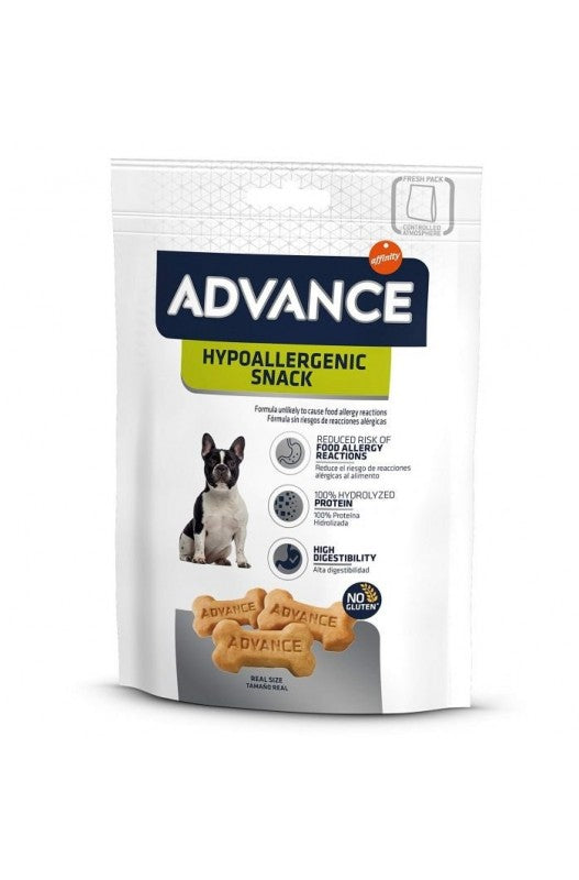 Cuidar a tu perro y premiarlo con un sabroso snack es posible incluso si tu perro es un poco más sensible que el resto de los perros. Affinity Advance ha creado el snack Hypoallergenic para que tu perro disfrute con este snack fabricado con la innovadora tecnología Semi Moist Biscuit que mantiene la galleta húmeda para que sea más tierna y sabrosa, y a la vez, le puedas cuidar.