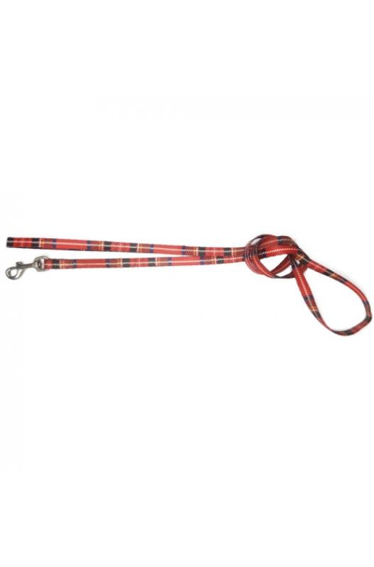 Ramal nylon escoces color rojo para perro de raza pequeña