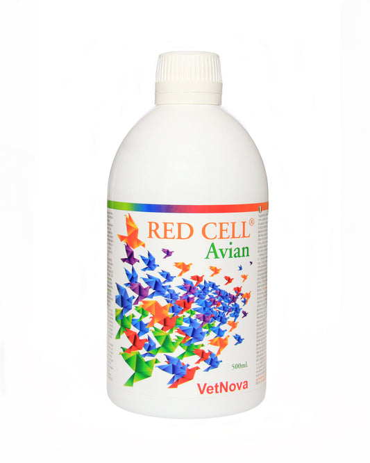 REDCELL Avian. Suplemento Multivitamínico y Multimineral para aves de competición y cria, enriquecido con Hierro, Cobre y Vitaminas E, B2, B6, B9, B12 y K3