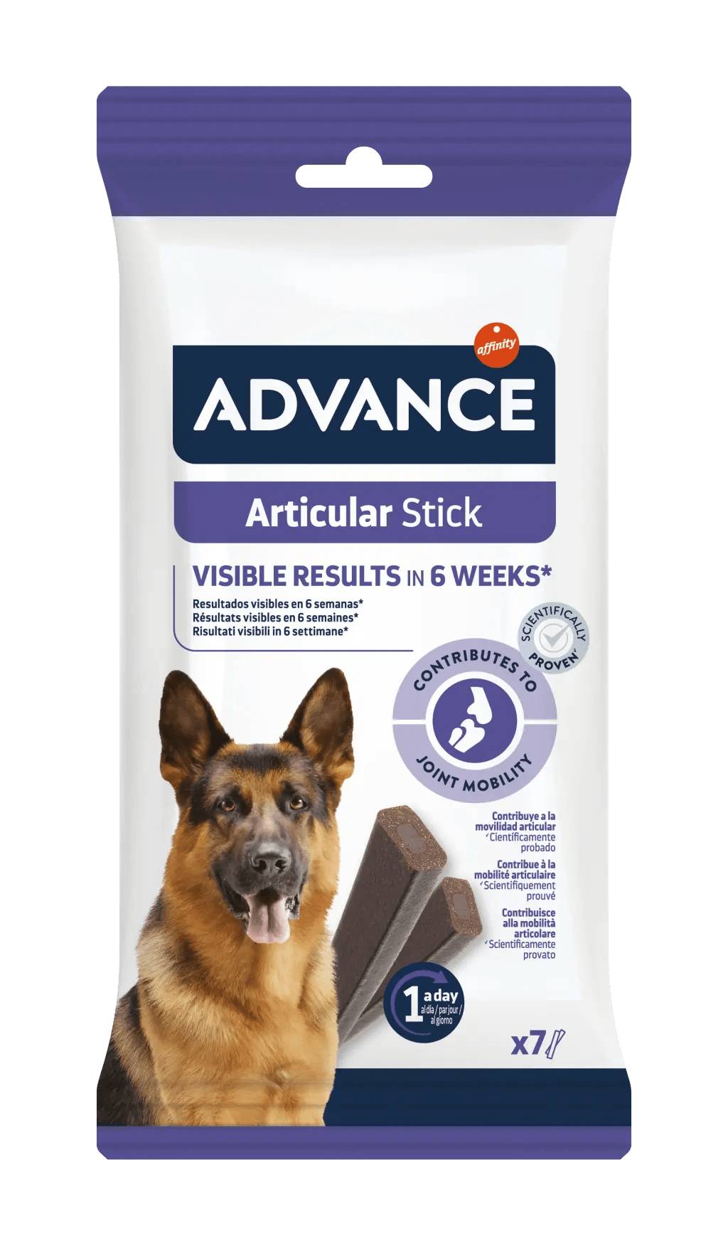  es una rica y nutritiva golosina que ayuda a la movilidad y cuida la salud articular y ósea de los perros gracias a su equilibrada combinación de nutrientes con glucosamina, condroitina, colágeno, ácido hialurónico, omega 3 y vitamina K. 