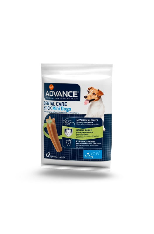  snacks Advance Dental Care Stick procuran la limpieza bucal con su triple efecto contra el sarro