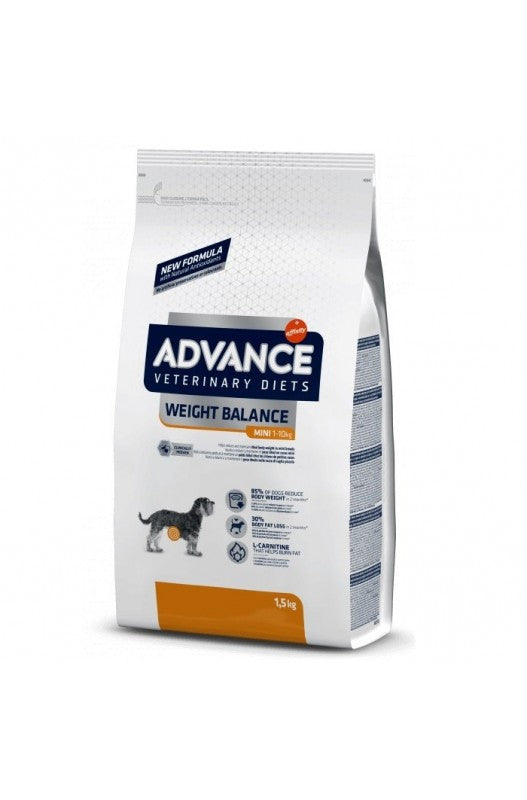 alimento para perros adultos de raza pequeña o mini con exceso de peso
. Weight Balance Canine Mini de Advance Veterinary Diets | alimentación para perros-Bolypets