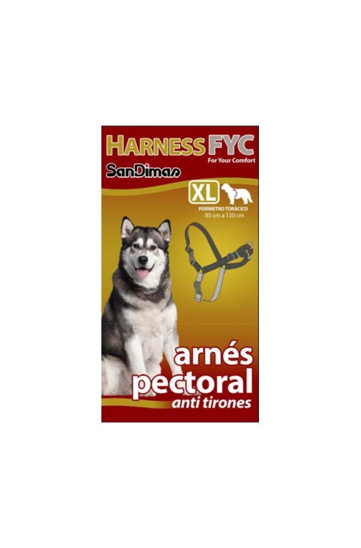 El Arnés FYC Pectoral Talla XL es un accesorio robusto y cómodo diseñado especialmente para perros de razas grandes. Este conjunto incluye un ramal resistente que asegura paseos cómodos y seguros. Su diseño pectoral distribuye la presión de manera uniforme, brindando mayor comodidad y control.