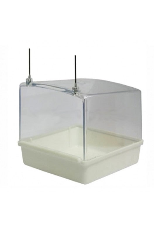 bañera Pequeña y poco profunda, ideal para que los pajaritos puedan bañarse sin riesgo de ahogarse.