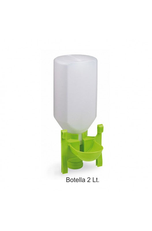 l bebedero mixto con botella para aves de 2 litros es una solución práctica y versátil diseñada para garantizar un suministro constante de agua limpia y fresca a tus aves. Este tipo de bebedero es ideal tanto para aves de corral como para aves domésticas, y combina funcionalidad con facilidad de uso.