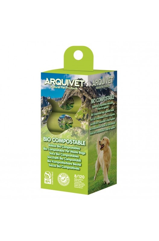 Bolsas higiénicas Bio Compostables para recoger los excrementos de tu perro.