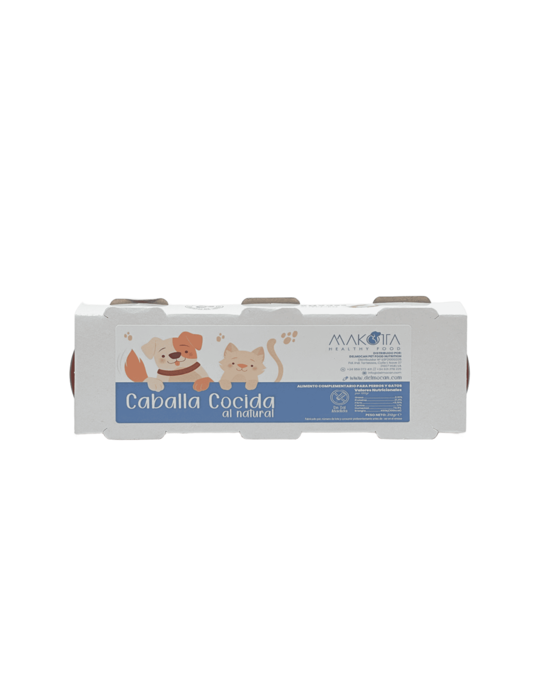 Caballa Cocida con caldo de pescado - Sin Sal Añadida  |Comida húmeda naturales para perros -Bolypets
