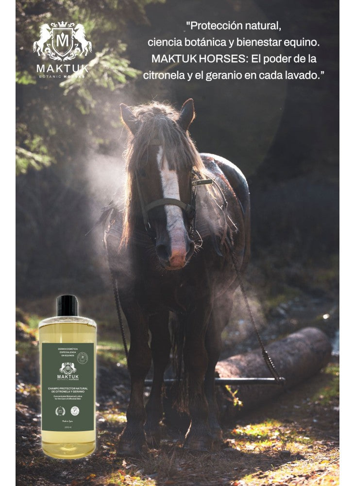 Champú Protector Natural de Citronela y Geranio  |Cuidado del pelo y la piel caballos-Bolypets

