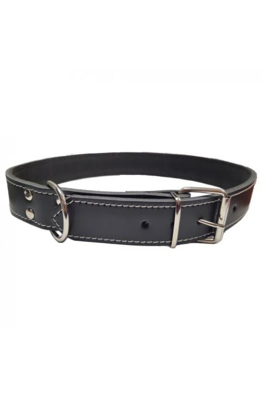 COLLAR CUERO LISO NEGRO VMD