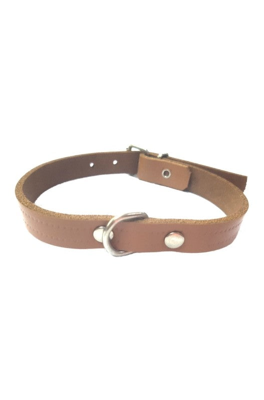 COLLAR DE CUERO NATURAL LAURA  PARA PERROS
