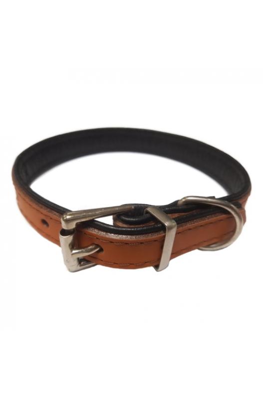 COLLAR DE CUERO PREMIER COLOR NARANJA PARA PERROS.
