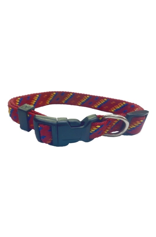 collar de nylon azul con diseño azteca