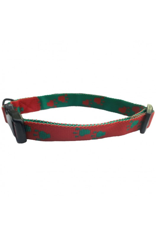 Collar para perros con un diseño divertido de huellas en dos colores.
