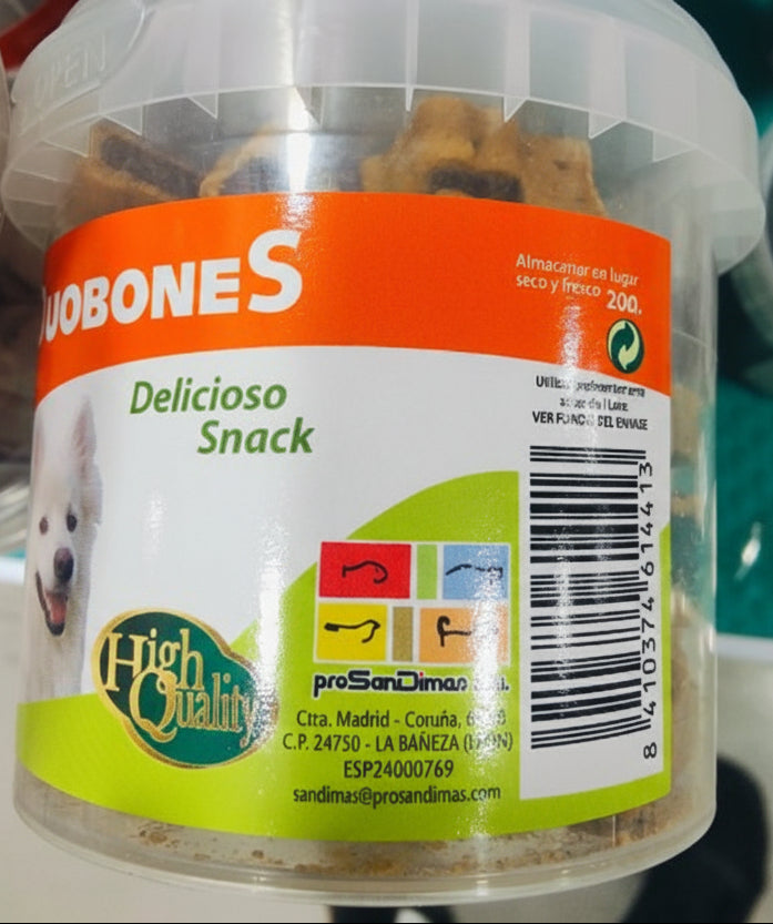 DuoBones Cordero y arroz | Alimento complementario para perros | Sabrosos snacks de cordero y arroz - Bolypets