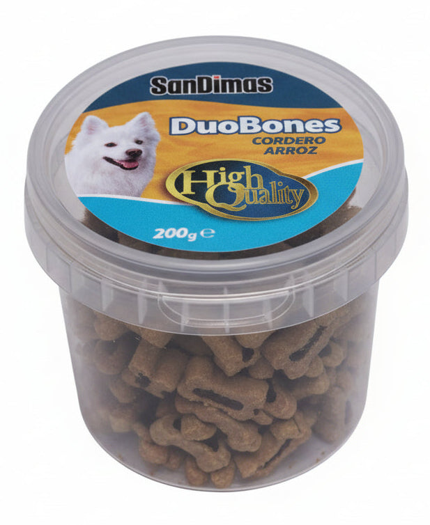 DuoBones Cordero y arroz | Alimento complementario para perros | Sabrosos snacks de cordero y arroz - Bolypets