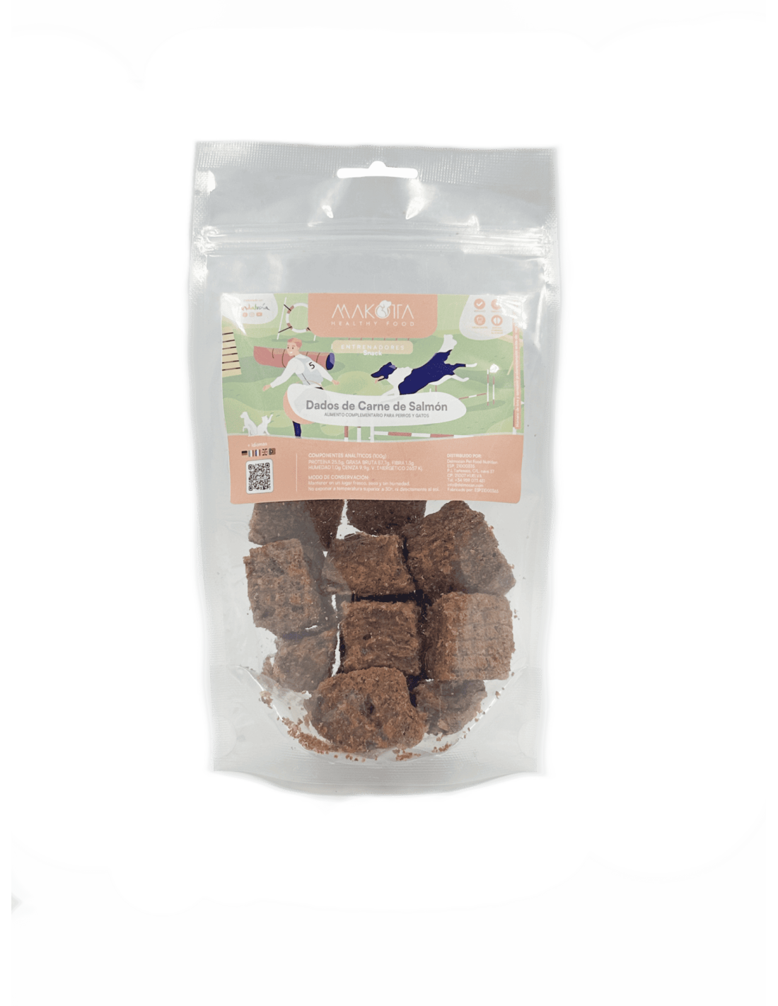 Entrenadores dados de carne de salmón |Snacks naturales para perros -Bolypets