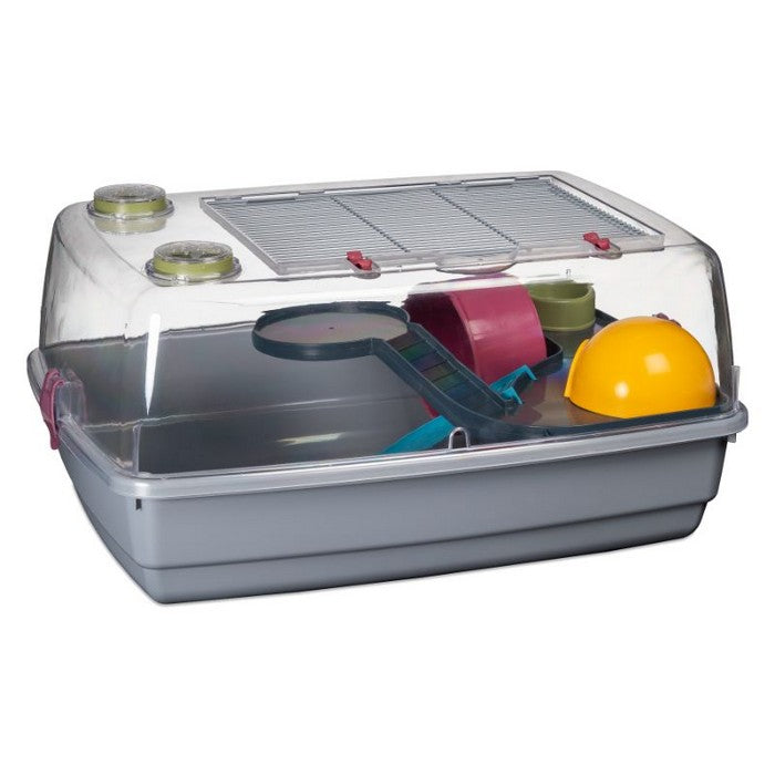 jaula hamster color gris