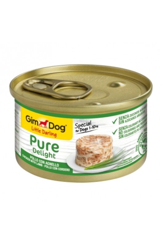 LATA PERROS GIMDOG Pure Delight POLLO/CORDERO, 85gr.