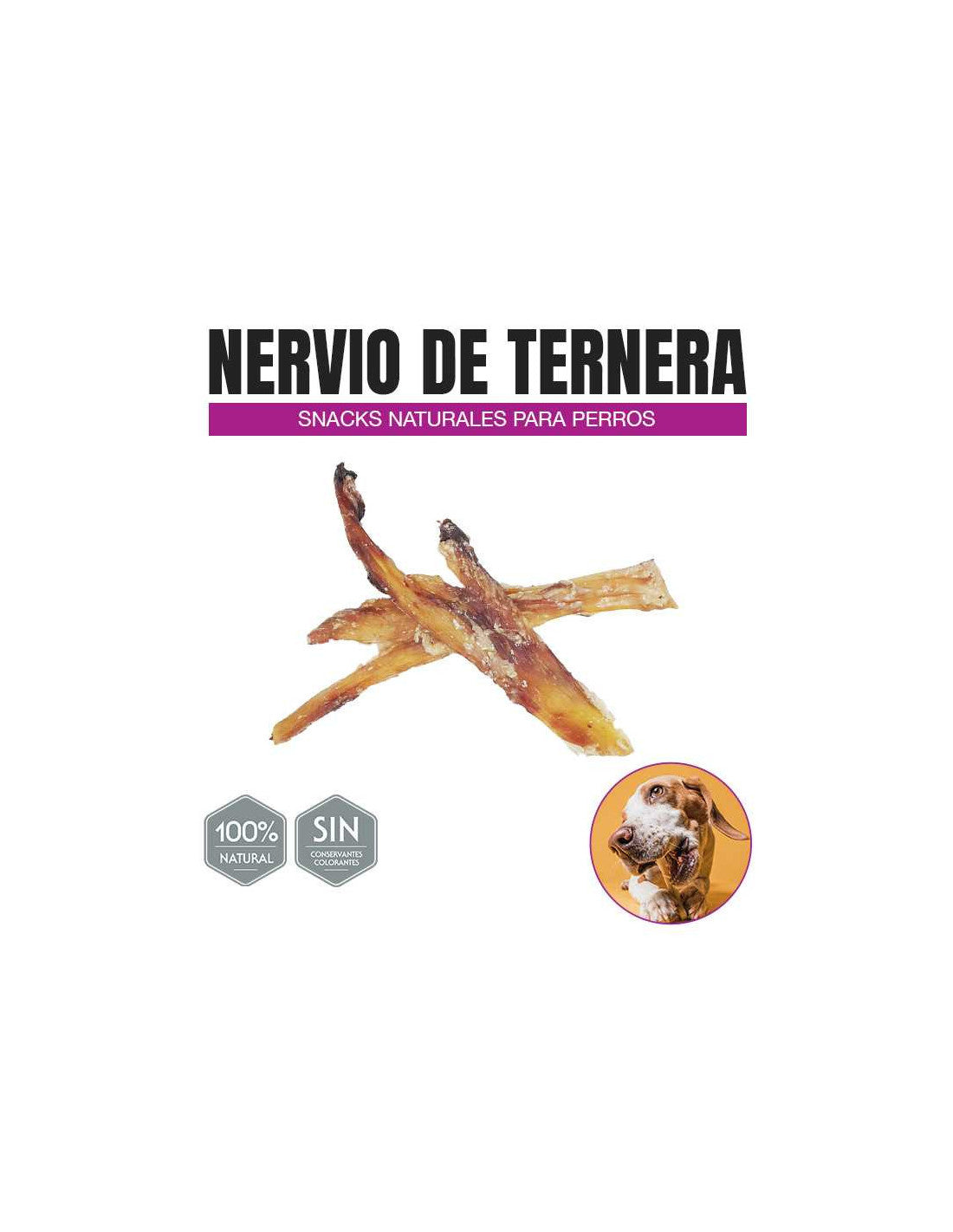 Nervio de Ternera Deshidratado |Snacks naturales para perros -Bolypets