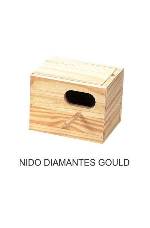 NIDO DIAMANTES GOULD MADERA 19X15X15 CM.