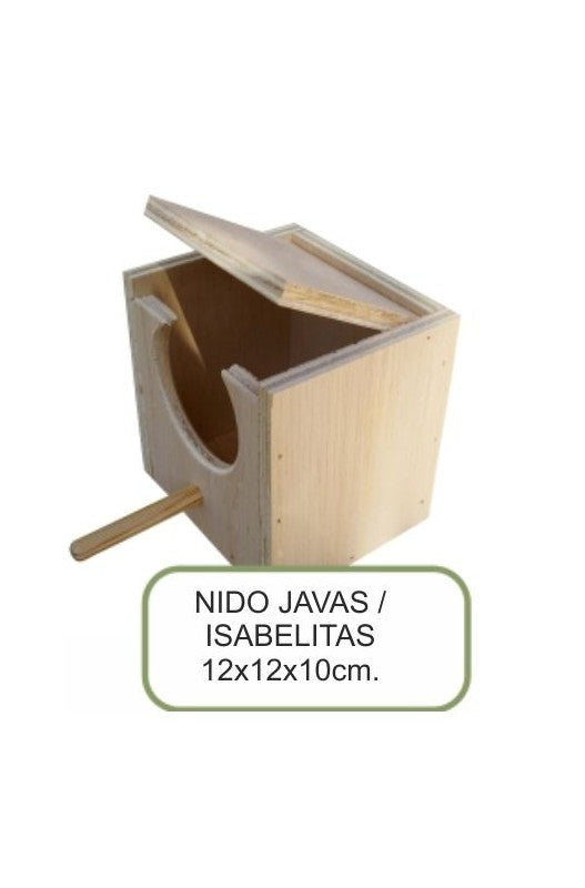 Nido fabricado en madera para aves Exóticas
