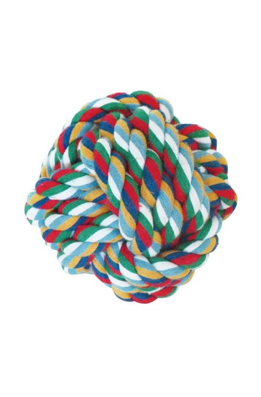 pelota para perros hecha de cuerda y nudos 