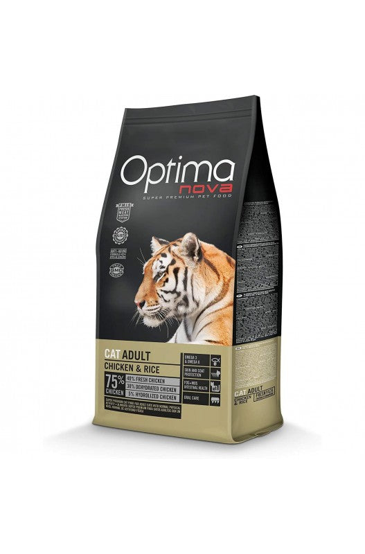 OPTIMA NOVA CAT ADULT CHICKEN RICE 2 KG.