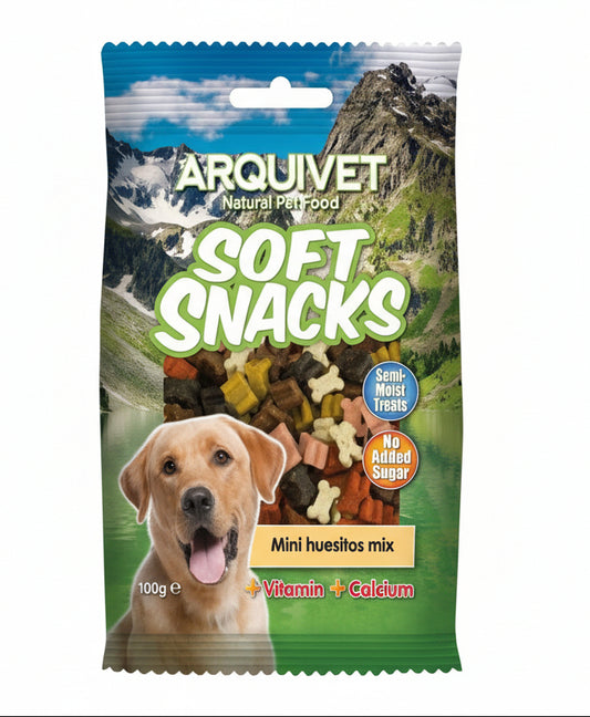 Snack Minihuesitos Mix 100 g de Arquivet | premios en forma de pequeños huesitos, ideales para perros de todas las edades y tamaños - Bolypets.com