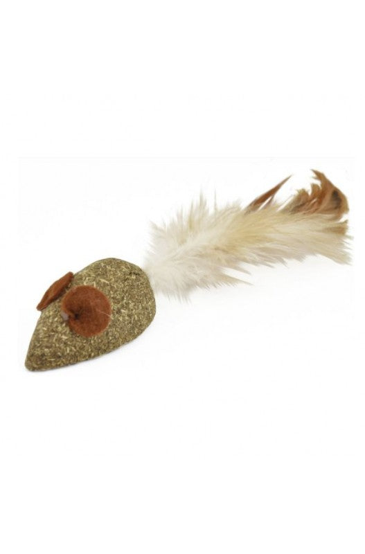 JUGUETE RATON CATNIP CON PLUMA 5 cm.