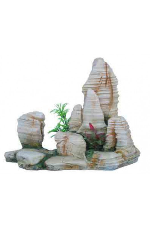 DECORACION ROCA CON PLANTA 23x12x17cm.