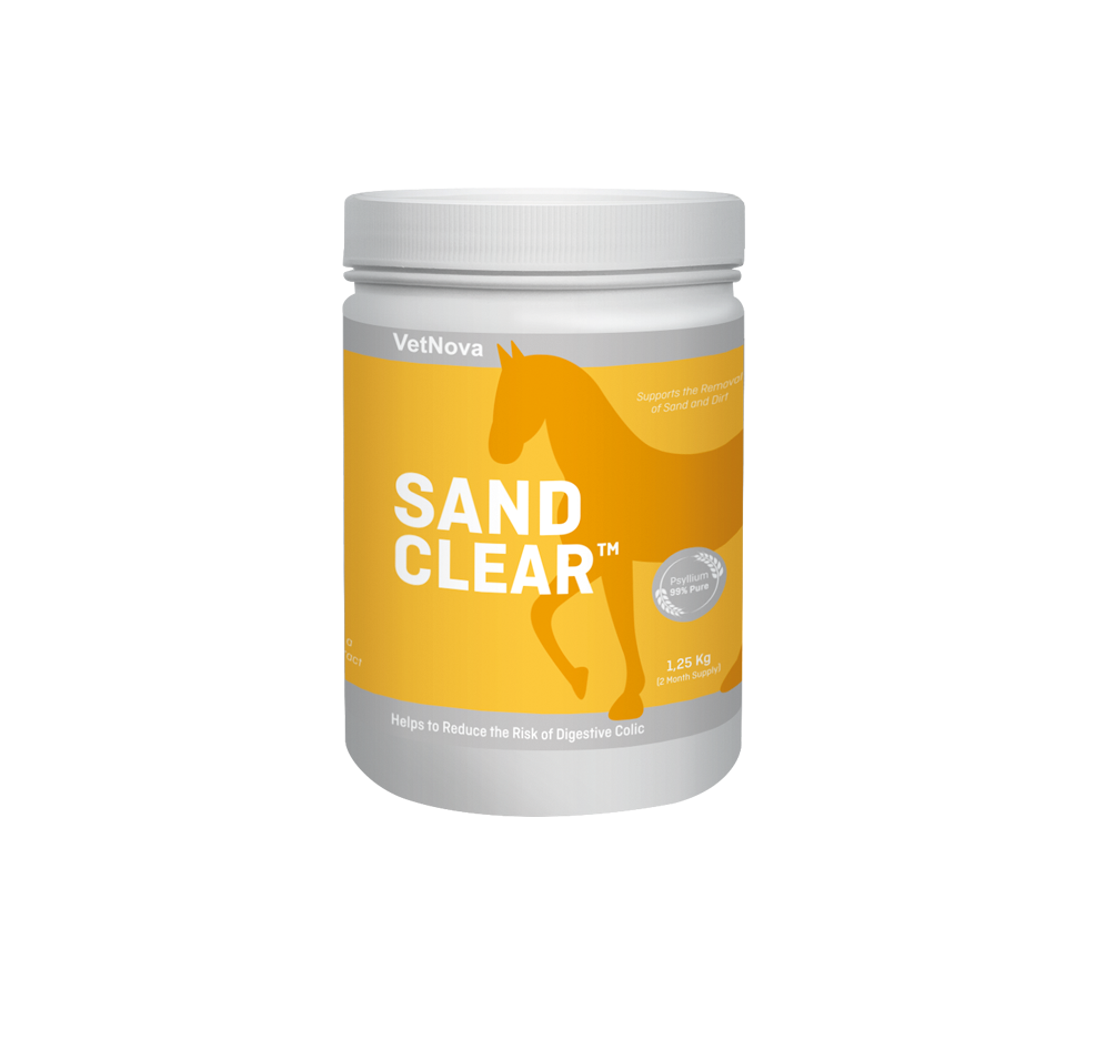 Cubo de SAND CLEAR suplemento de psyllium en pellets para expulsar la arena acumulada en el colon de los caballos - Bolypets