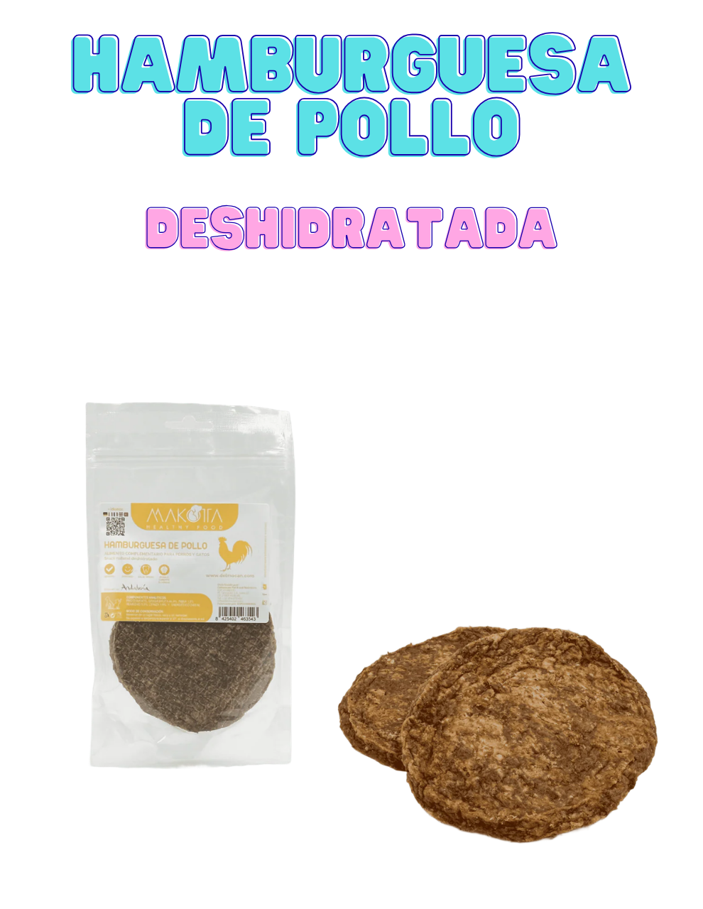 snack hamburguesa de pollo deshidratada para perros bolypets