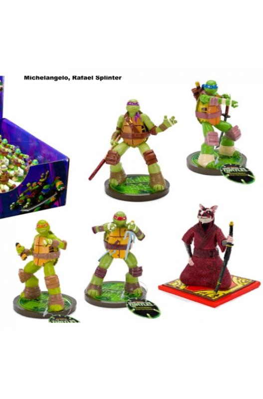 5 personajes disponibles. Donatello, Leonardo, Michelangelo, Rafael y Splinter Figuras divertidas para decorar nuestro acuario.  Accesorios plantas y decoración-Bolypets