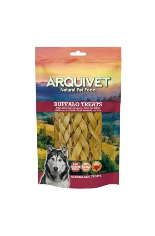 PREMIOS PARA PERROS Trenzado de Piel de Búfalo - 100 gr. -12cm/ 5 Uds.